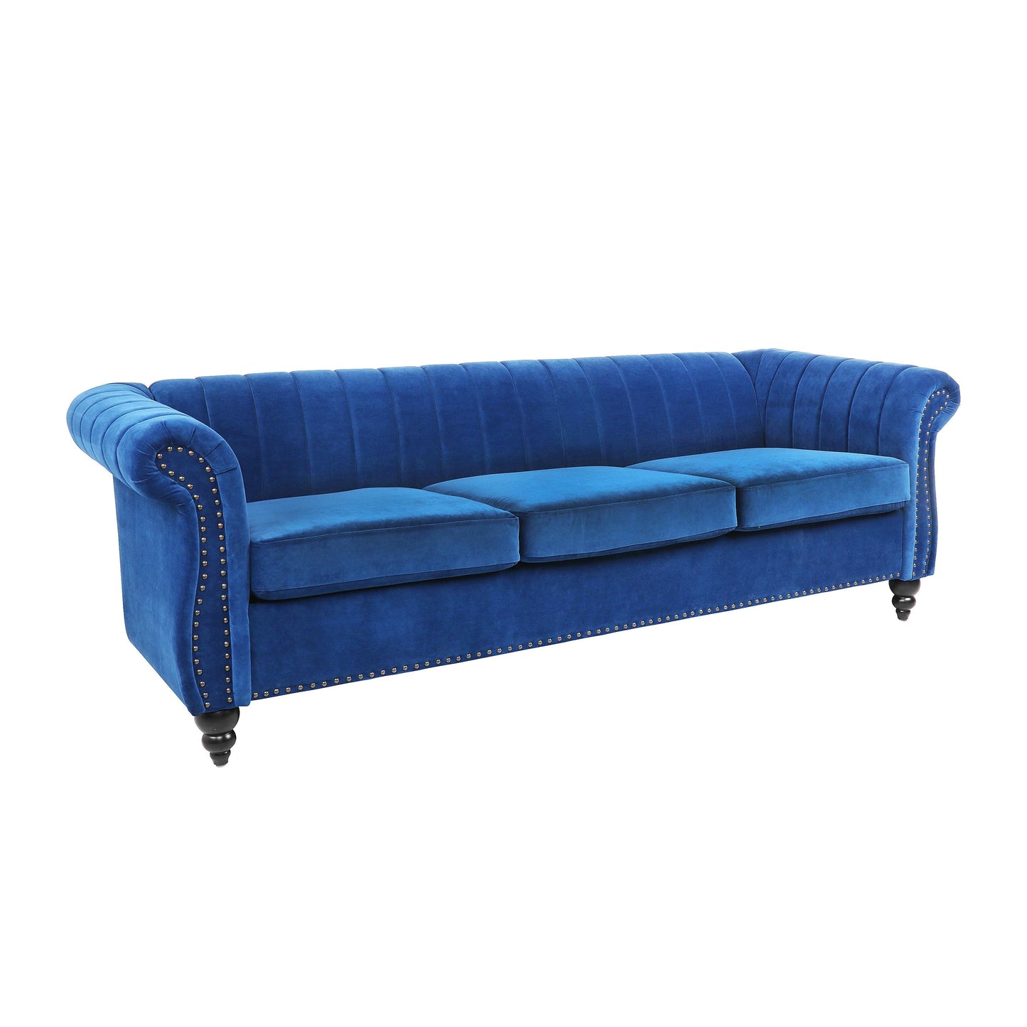 Drenie™ 3-Seater Chesterfield Sofa | Rolled Arm Velvet Couch - 177x61x53CM