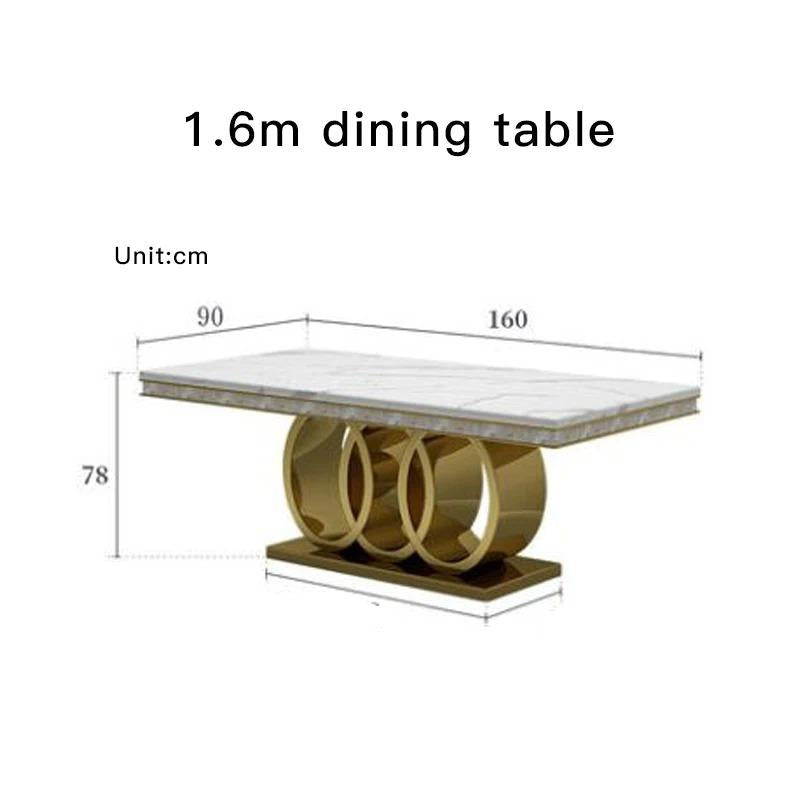 Drenie™ Modern Marble Dining Table & Chairs Set | Stainless Steel Legs & Carved Golden Mesas