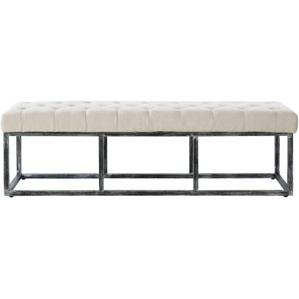 Drenie™ Tufted Long Bench Seat with Metal Frame | Bedroom Ottoman