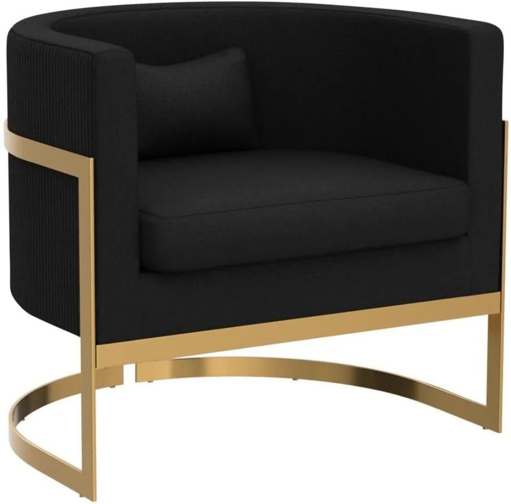 Drenie™ Gold Modern Barrel Accent Chair | Upholstered Sofa Chair for Living Room