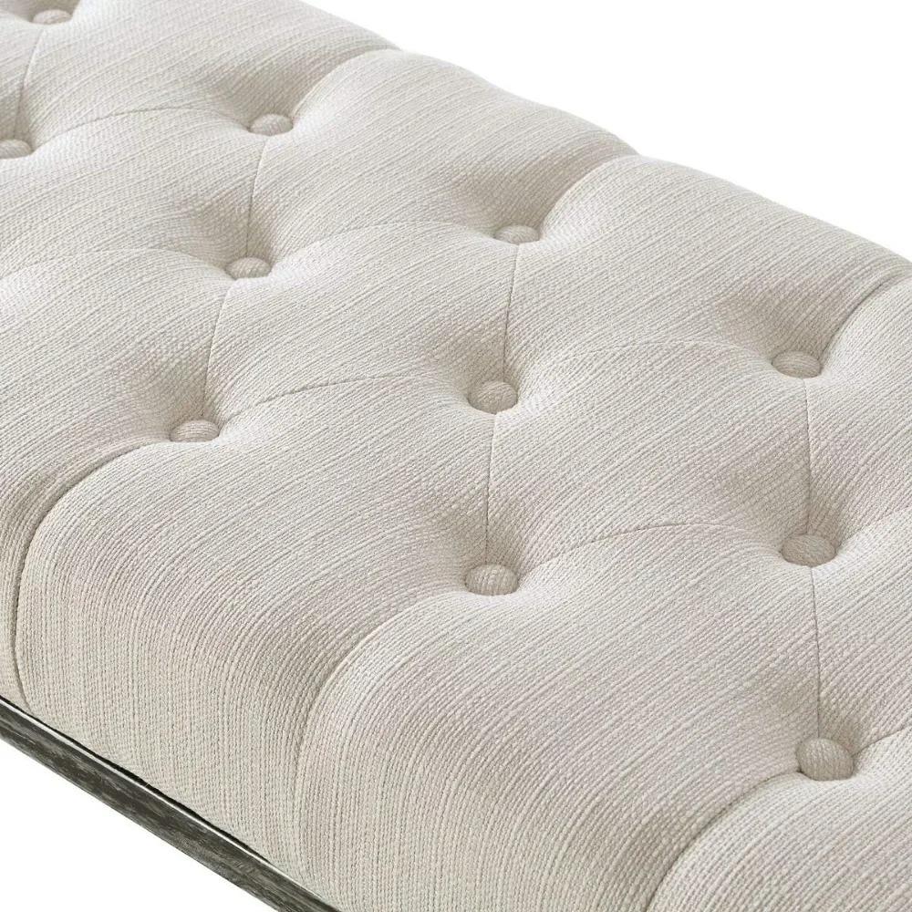 Drenie™ Tufted Long Bench Seat with Metal Frame | Bedroom Ottoman