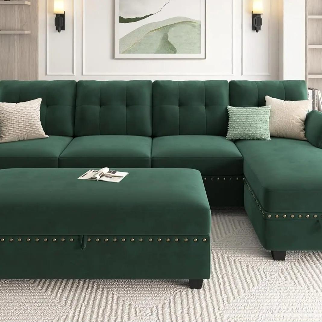 Drenie™ Convertible Sectional Sofa Set with Storage Ottoman | Reversible Sofa